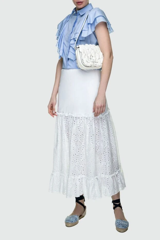 D.Exterior woman white cotton and polyamide skirt for women 151781 - photo 2