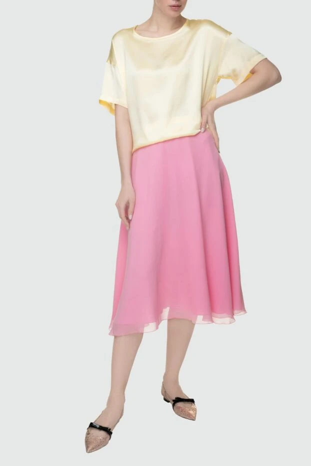 D.Exterior woman pink viscose and polyamide skirt for women 151788 - photo 2