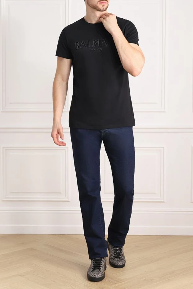 Balmain man black cotton t-shirt for men buy with prices and photos 151826 - photo 2