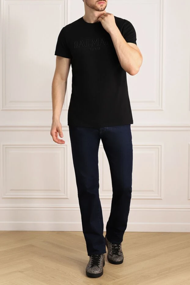 Balmain man black cotton t-shirt for men 151826 - photo 2