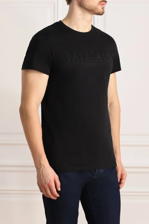 Balmain man black cotton t-shirt for men 151828 - photo 3