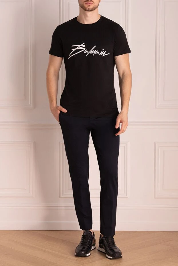 Balmain мужские футболка из хлопка черная мужская купить с ценами и фото 151828 - фото 2