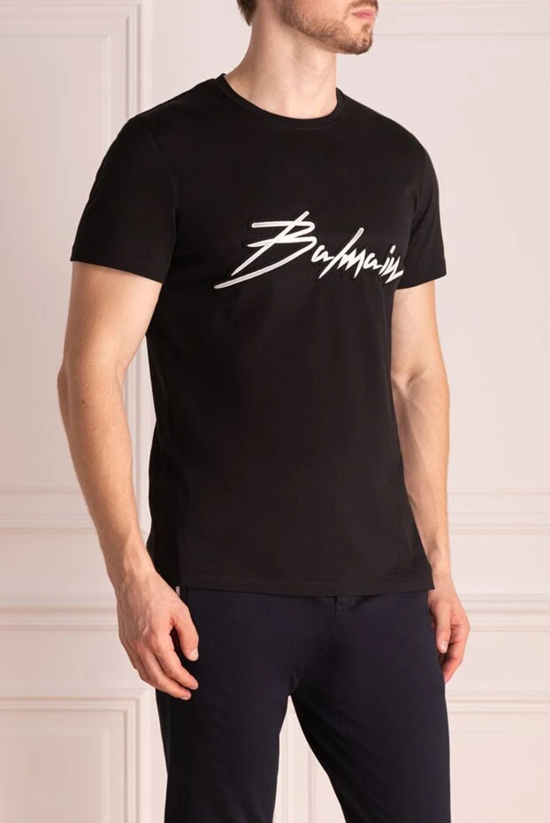 Balmain man black cotton t-shirt for men 151828 - photo 3