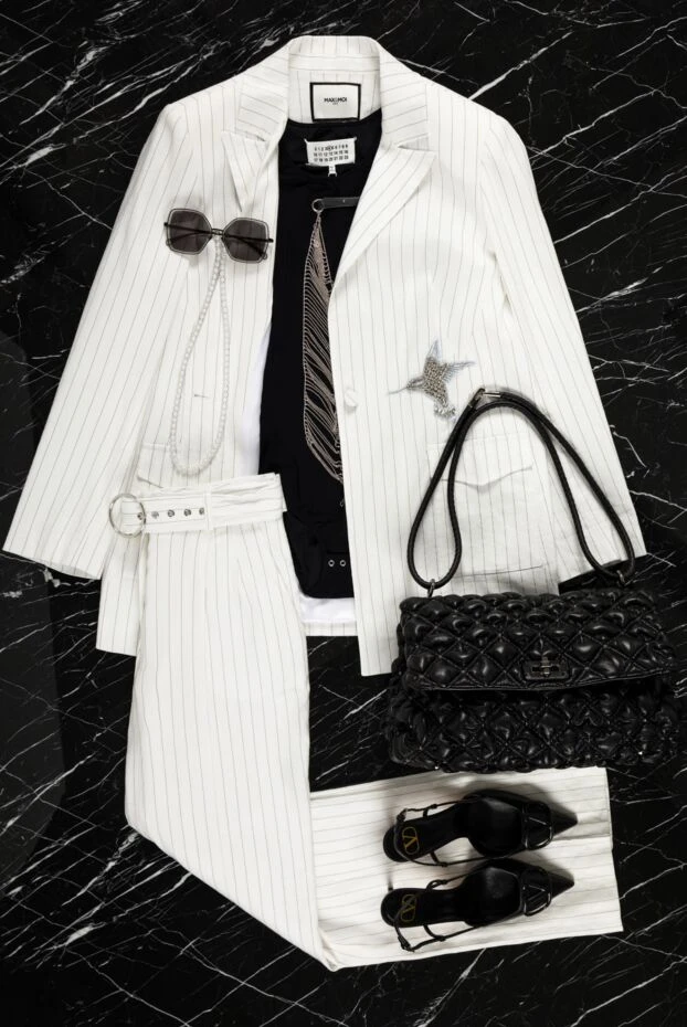 Max&Moi set with a jacket and trousers in vertical stripes 151833 - photo 3