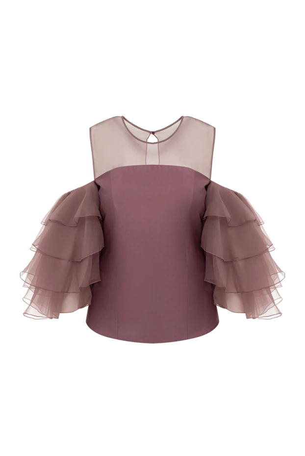 Brunello Cucinelli women's blouse with ruffles purple 151882 - photo 1