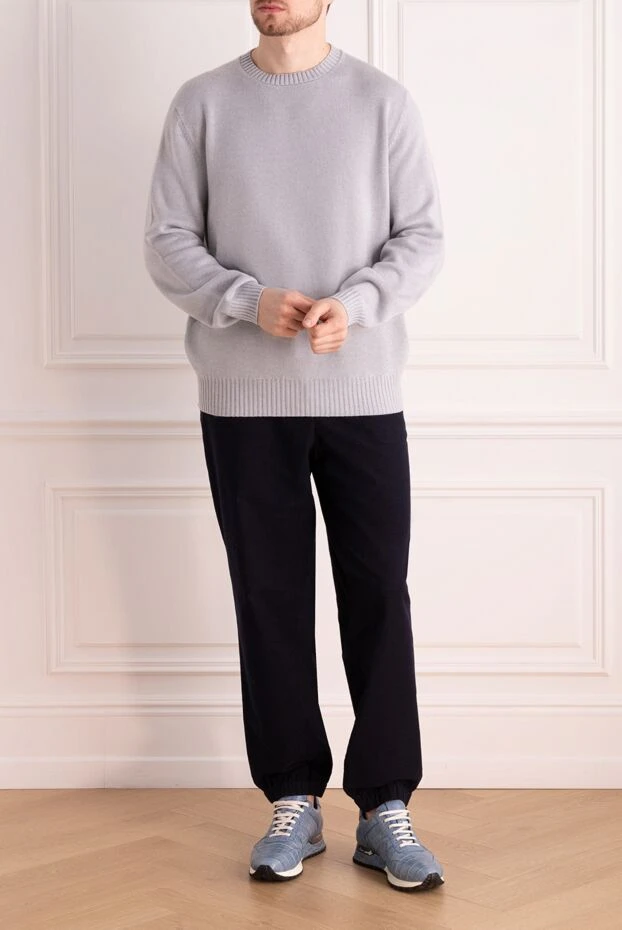 Brunello Cucinelli man cashmere jumper gray for men buy with prices and photos 151913 - photo 2