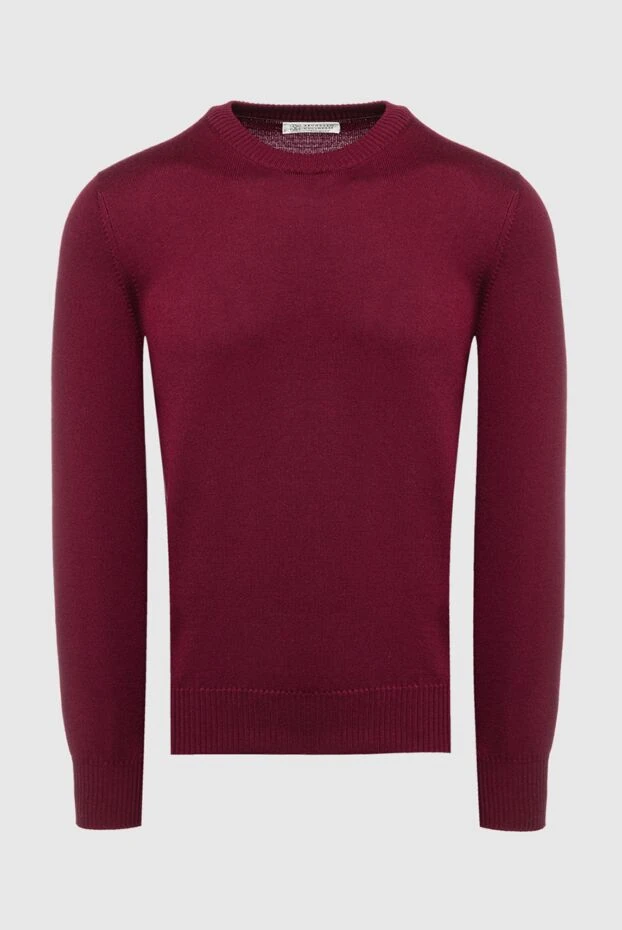 Burgundy wool and cashmere sweater for men