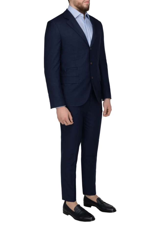 Brunello Cucinelli костюм мужской из шерсти синий 151934 - фото 3