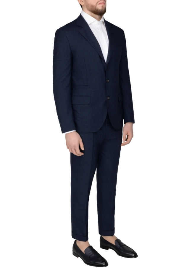 Brunello Cucinelli костюм мужской из шерсти синий 151935 - фото 3