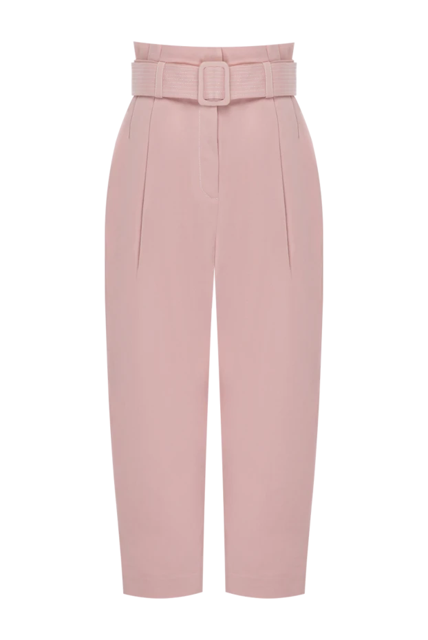 Zimmermann pink cotton trousers with matching waistband and soft pleats (markdown) 198052 - photo 1
