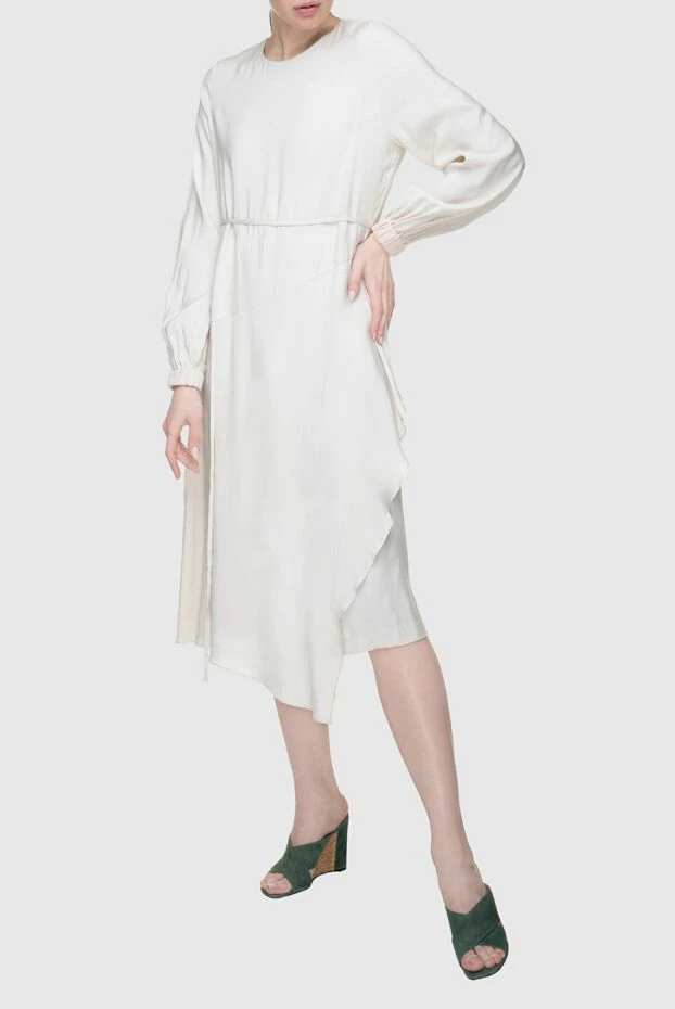 Fleur de Paris женские платье из полиэстера белое женское купить с ценами и фото 152083 - фото 2