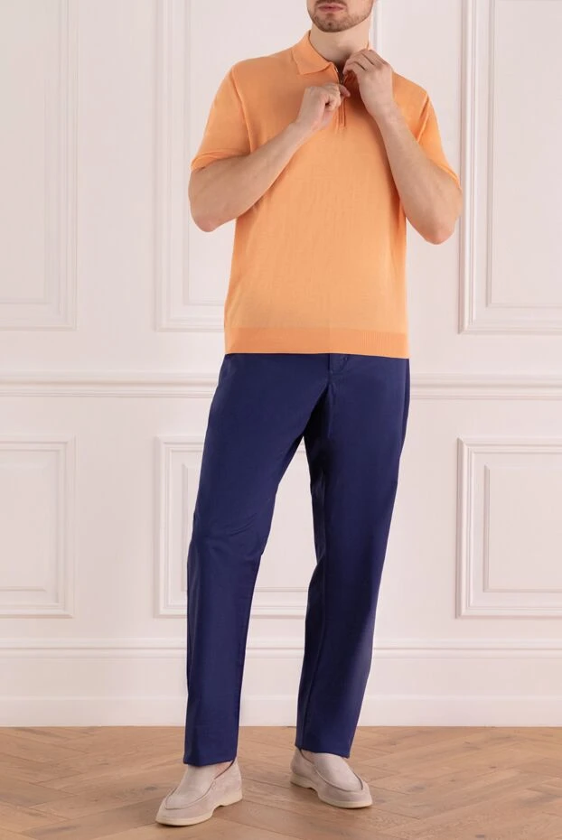 Stefano Ricci поло из хлопка оранжевое мужское 152231 - фото 2