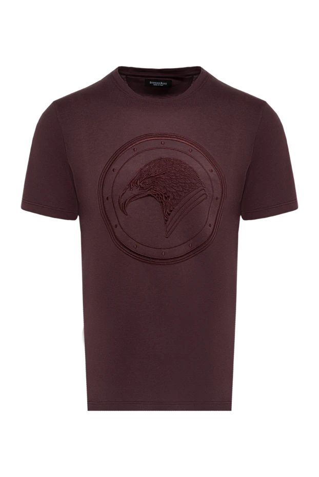 Stefano Ricci футболка из хлопка и модала бордовая мужская 152241 - фото 1