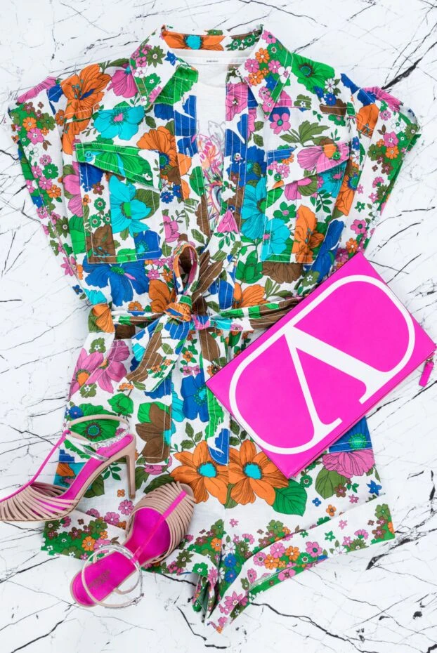 Valentino women's leather cosmetic bag bright pink with logo 152374 - photo 2