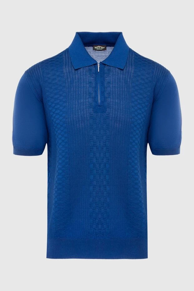 Cesare di Napoli blue silk polo for men 152451 - photo 1