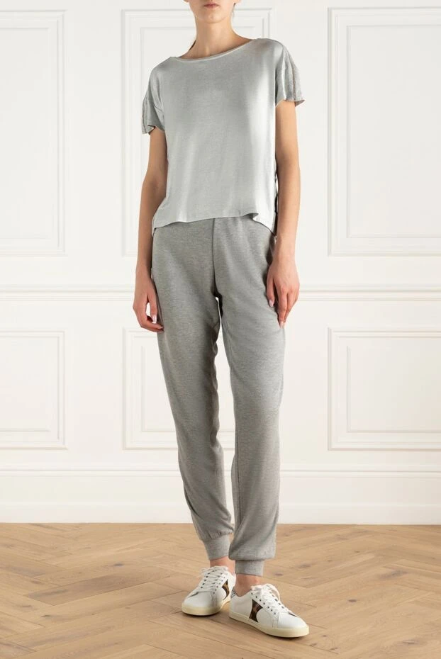 Rocco Ragni woman women's gray viscose and polyamide trousers 152475 - photo 2