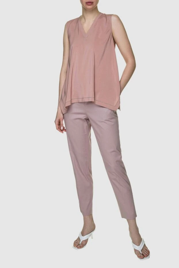 Rocco Ragni woman pink cotton trousers for women buy with prices and photos 152484 - photo 2