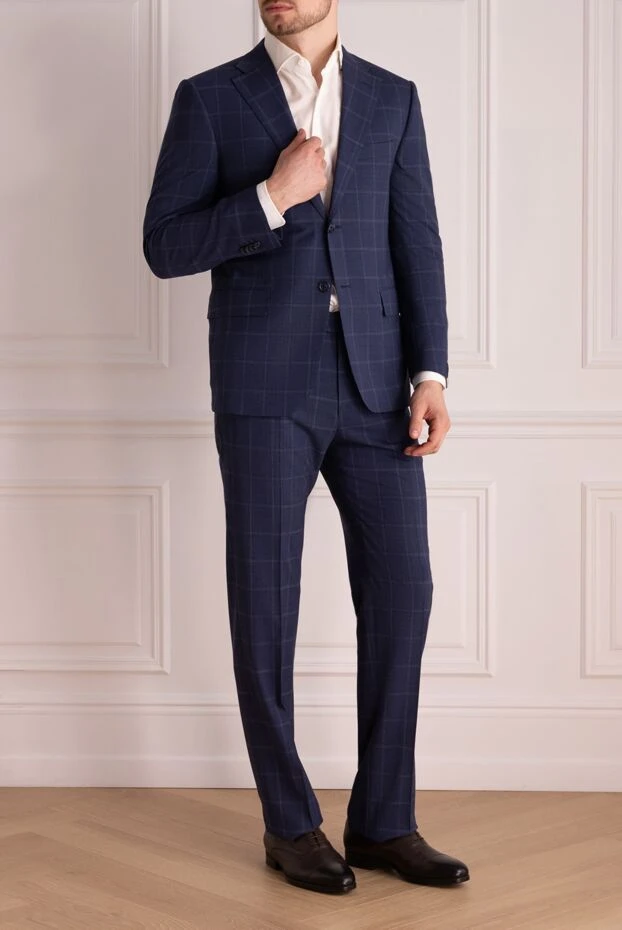 Corneliani man men's suit made of wool, blue buy with prices and photos 152491 - photo 2
