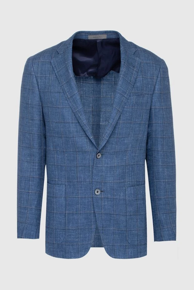 Corneliani мужские пиджак из льна и шерсти голубой мужской купить с ценами и фото 152493 - фото 1
