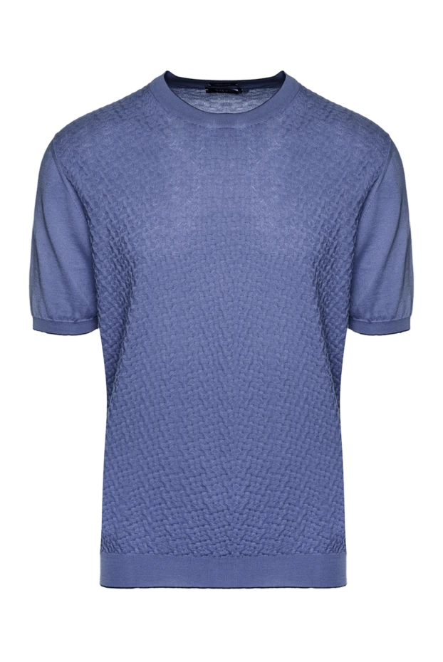 Svevo blue t-shirt in the style of a jumper with an embossed pattern and a round neck 195534 - photo 1