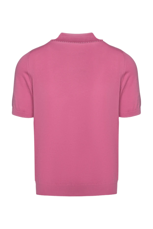Svevo jersey polo shirt with zip and contrast stitching in pink 195537 - photo 2