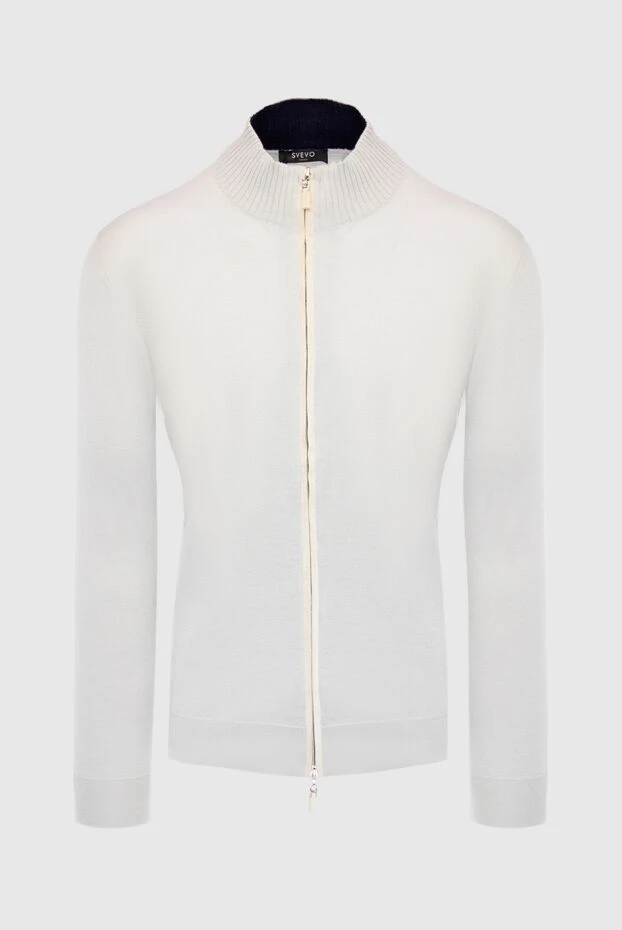 Svevo man men's cardigan made of cotton, cashmere and suede white buy with prices and photos 152513 - photo 1