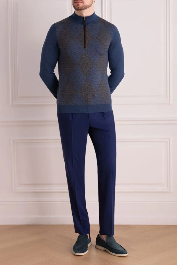 Svevo man troyer made of cashmere and silk blue for men buy with prices and photos 152570 - photo 2