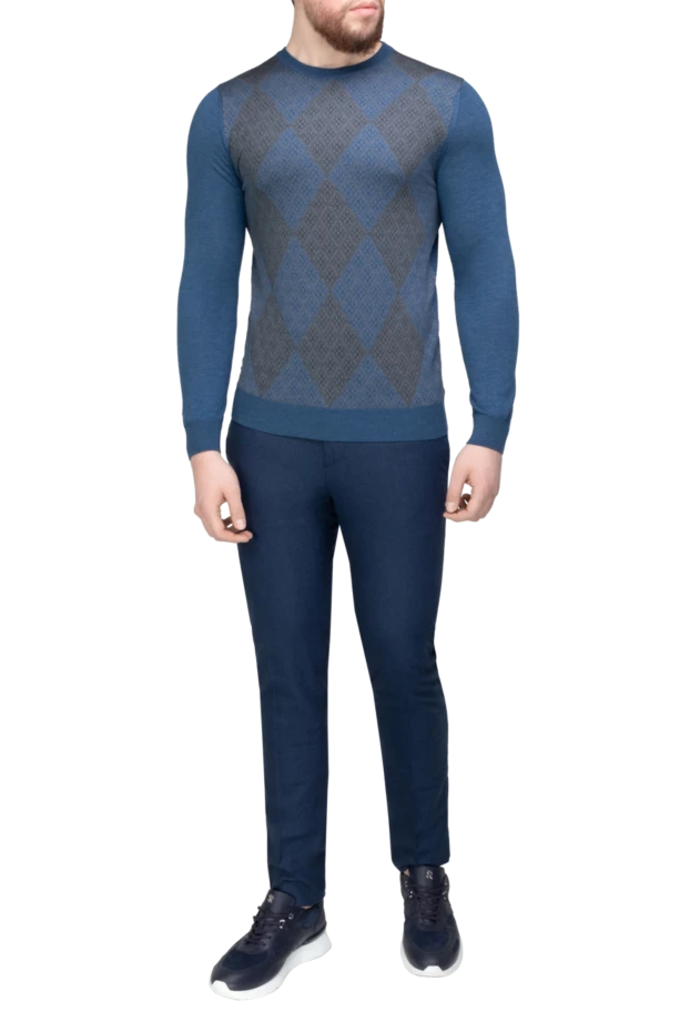 Svevo man cashmere and silk jumper blue for men buy with prices and photos 152571 - photo 2