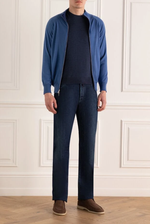 Svevo man men's cashmere and silk cardigan blue buy with prices and photos 152590 - photo 2