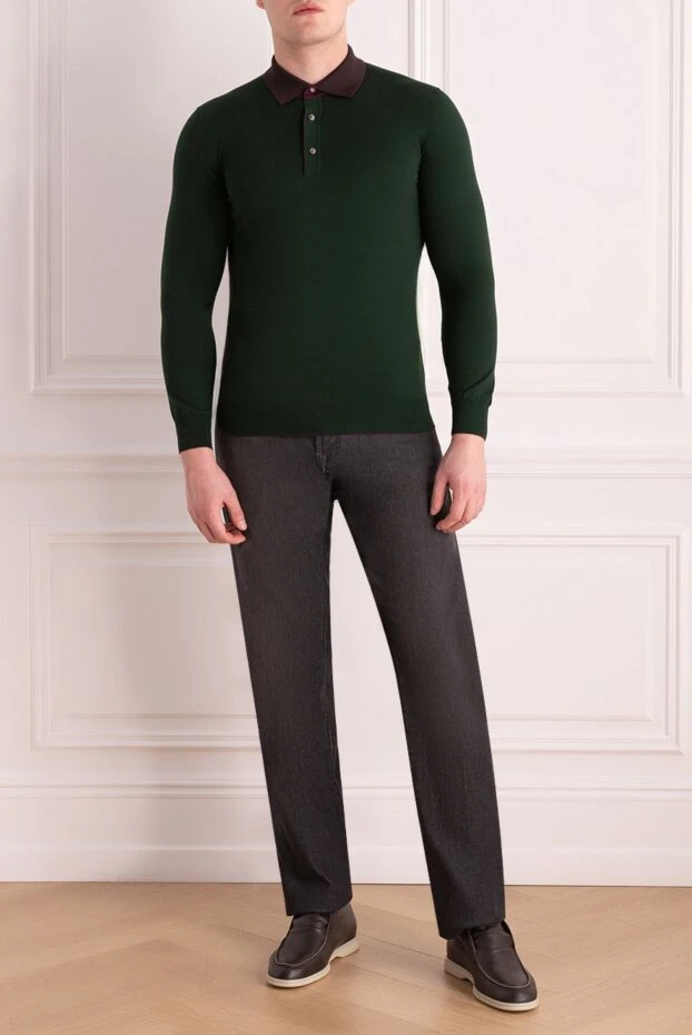 Svevo man wool long sleeve polo green for men buy with prices and photos 152594 - photo 2