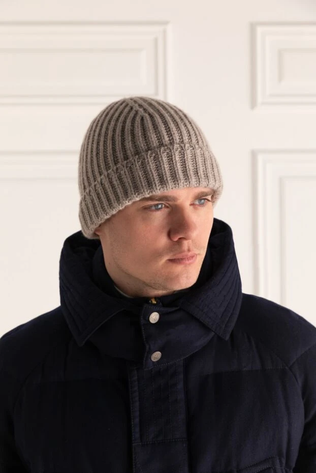 Svevo man beige cashmere hat for men 152605 - photo 2