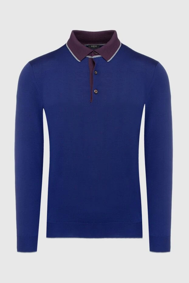 Svevo polo with long sleeves made of wool blue for men 152636 - photo 1