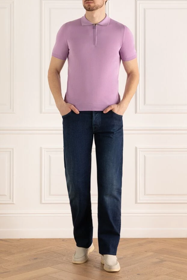 Svevo fitted polo shirt with zip and soft fit 196948 - photo 3