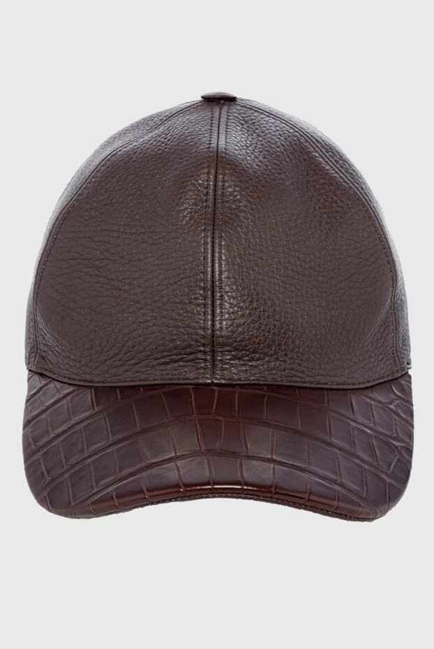 Cesare di Napoli man cap made of crocodile skin and genuine leather brown for men buy with prices and photos 152659 - photo 1