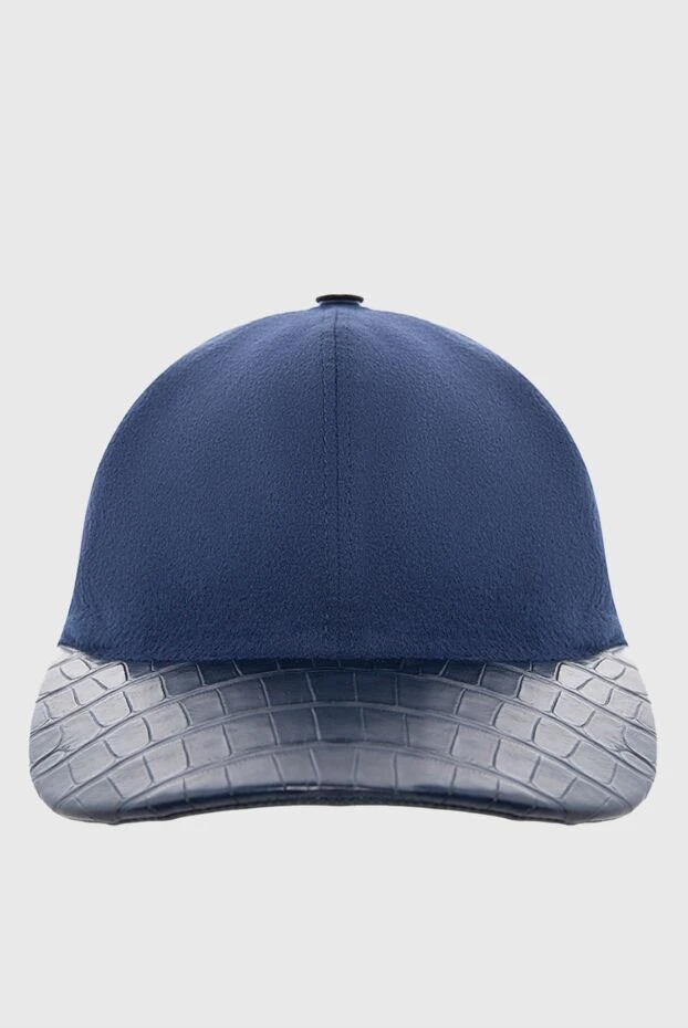 Cesare di Napoli man blue crocodile and cashmere cap for men buy with prices and photos 152663 - photo 1