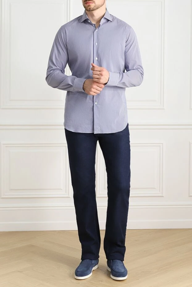 Alessandro Gherardi man blue cotton shirt for men buy with prices and photos 152668 - photo 2