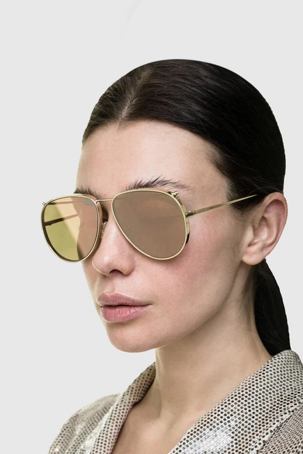 Alexander McQueen woman sunglasses made of metal and plastic, yellow, for women 152693 - photo 2