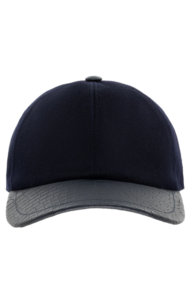Cesare di Napoli man blue alligator and cashmere cap for men buy with prices and photos 152737 - photo 1
