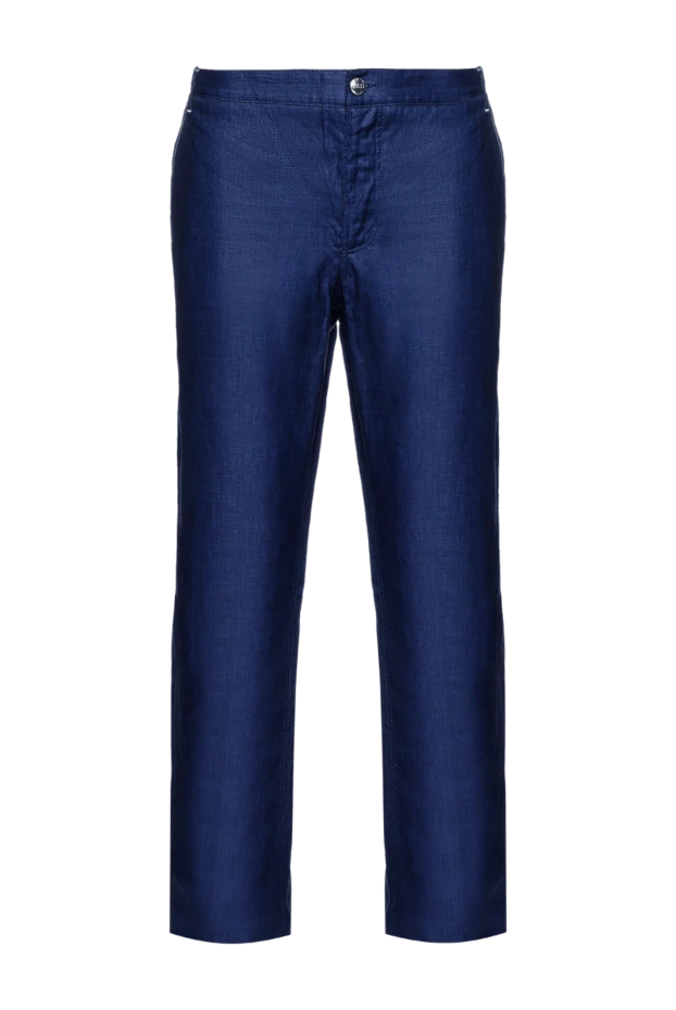Zilli man men's blue linen trousers buy with prices and photos 152768 - photo 1