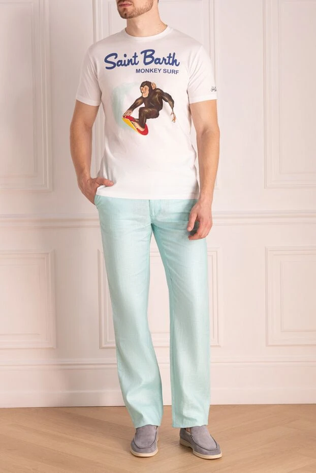 Zilli man men's blue linen trousers buy with prices and photos 152773 - photo 2