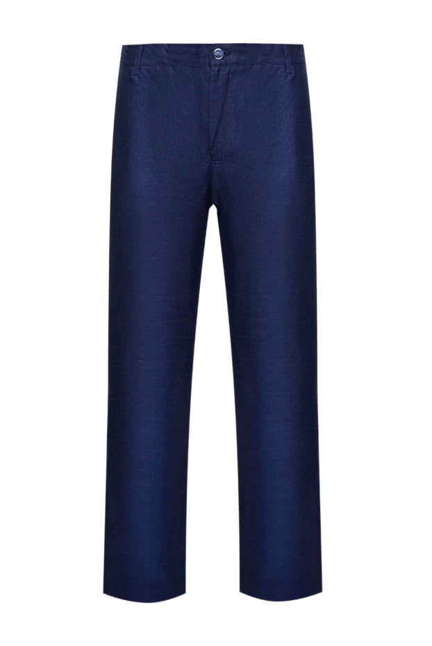 Zilli man men's blue linen trousers buy with prices and photos 152774 - photo 1