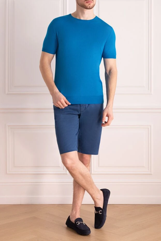 Zilli мужские шорты из хлопка и эластана синие мужские купить с ценами и фото 152779 - фото 2