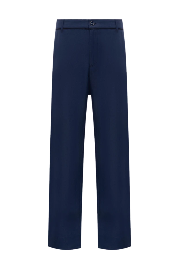 Zilli man men's blue linen trousers buy with prices and photos 152795 - photo 1