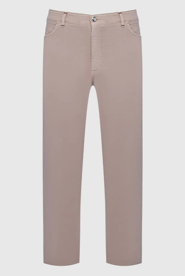 Zilli мужские брюки из хлопка и шелка бежевые мужские купить с ценами и фото 152806 - фото 1