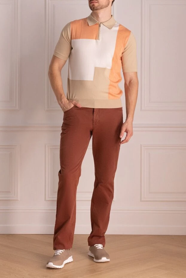 Zilli terracotta cotton jeans with contrasting pocket trim 196997 - photo 2