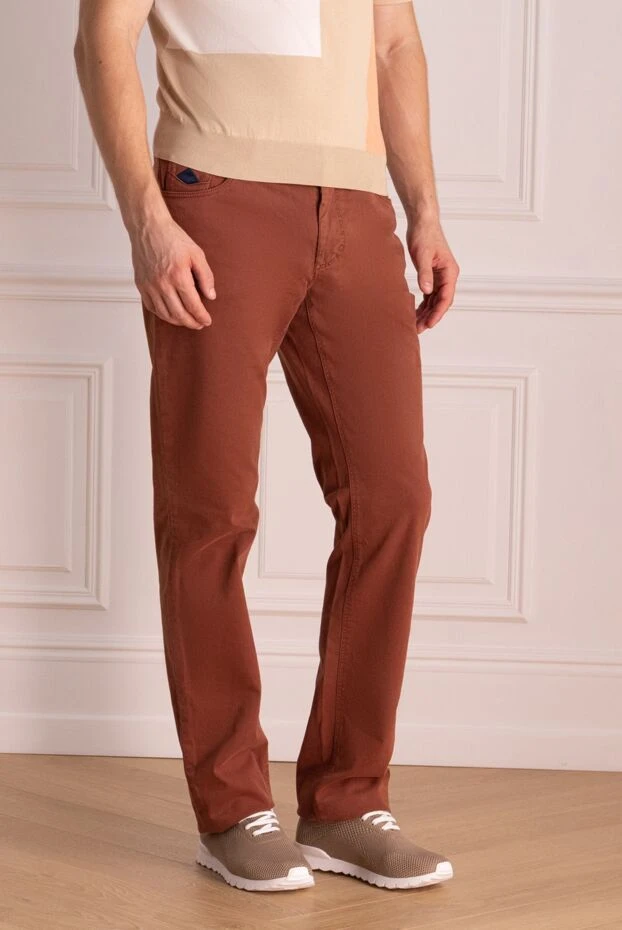 Zilli terracotta cotton jeans with contrasting pocket trim 196997 - photo 3