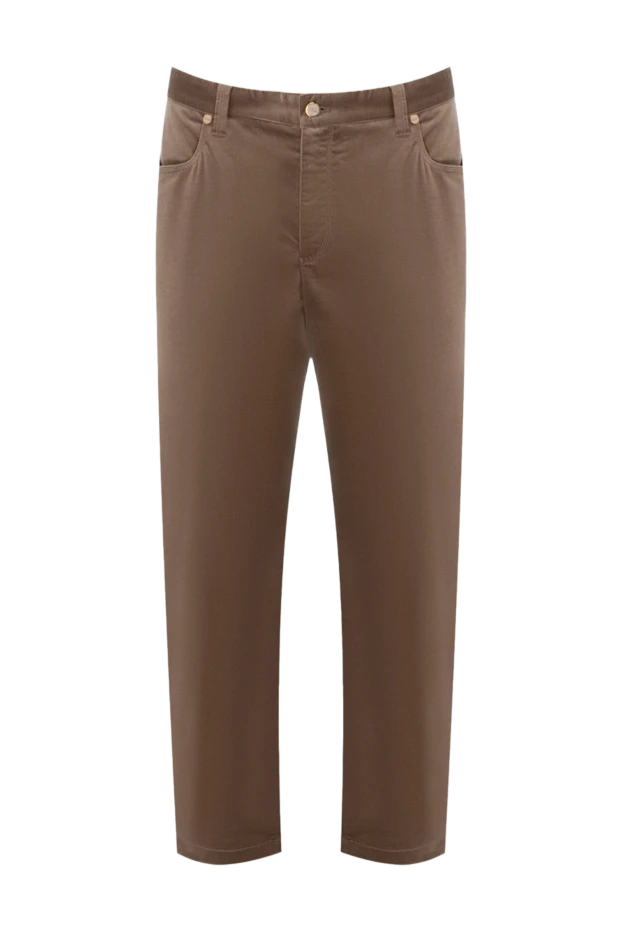 Zilli мужские брюки из хлопка бежевые мужские купить с ценами и фото 152833 - фото 1