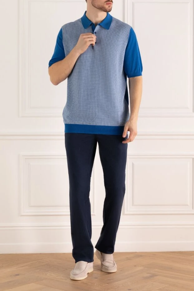 Zilli мужские брюки из хлопка синие мужские купить с ценами и фото 152835 - фото 2