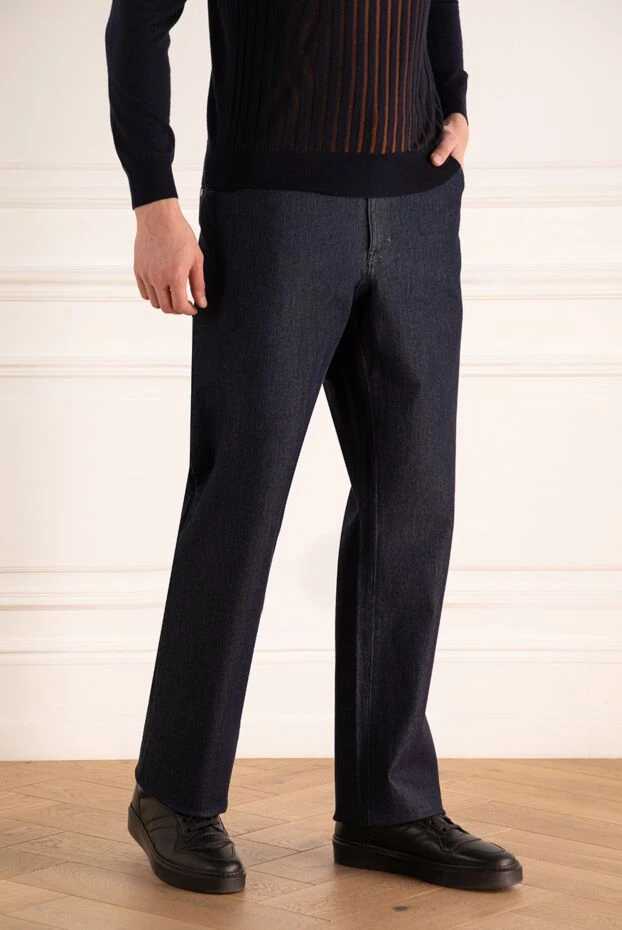 Zilli men's jeans in deep blue color made of thick denim 152839 - photo 3