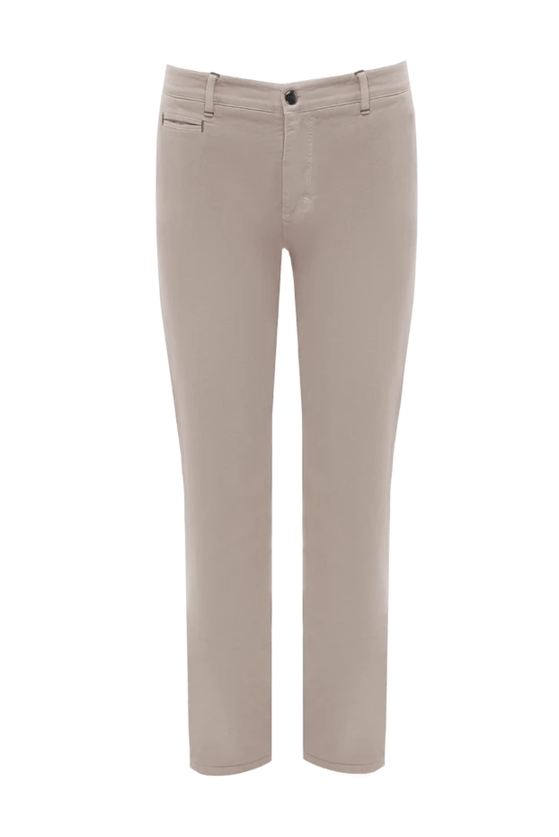 Zilli мужские брюки из хлопка бежевые мужские купить с ценами и фото 152846 - фото 1